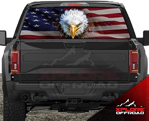 XPLORE OFFROAD - American Flag Rear Window Decals for Trucks & SUV's (American Eagle)