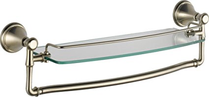 Delta Faucet 79710-SS Cassidy 18-Inch Glass Shelf with Bar, Stainless