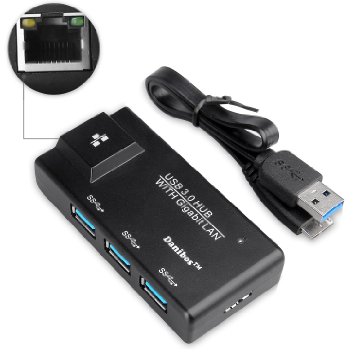 Powered Usb Hub, Danibos 3-port USB 3.0 HUB with Rj45 10/100/1000 Gigabit Ethernet Converter LAN Wired Network Adapter for Laptops,ultrabooks and Tablet Pcs with USB Ports, Compatible with Windows Xp/7/8, Mac Os-x, Linux