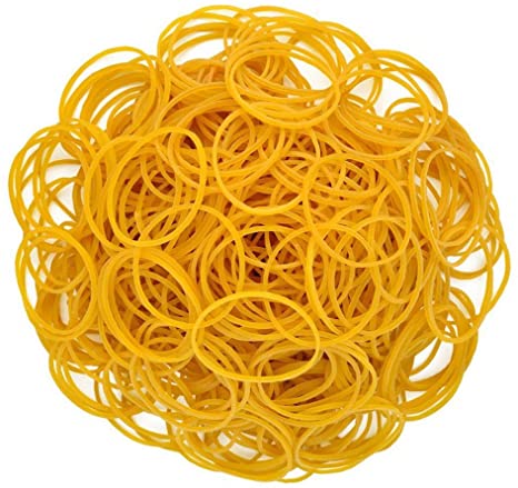 Rbenxia 1000pcs Rubber Bands, Yellow Bank Paper Bills Money Dollars Elastic Stretchable Bands, Sturdy General Purpose Rubber Bands for Home Bank Office Industrial Crafts Use Rubberbands Rubber Ring