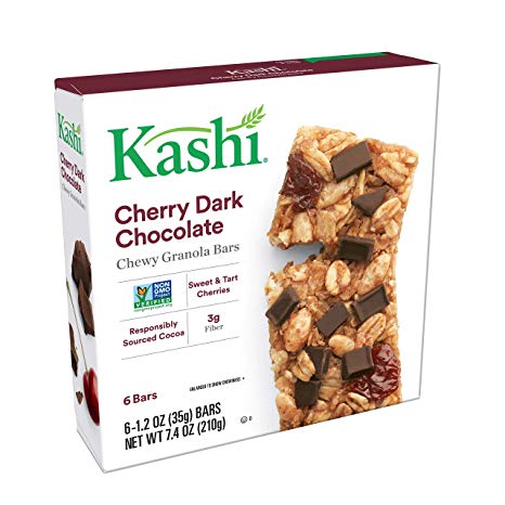 Kashi, Chewy Granola Bars, Cherry Dark Chocolate, Non-GMO Project Verified, 7.4 oz (6 Count)(Pack of 8)