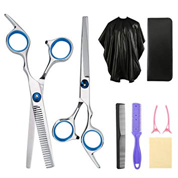 Yorgewd 8-Pack Hairdressing Scissors Kit Professional Home Hair Cutting Set Barber/Salon/Home Shear Kit for Men Women Pet
