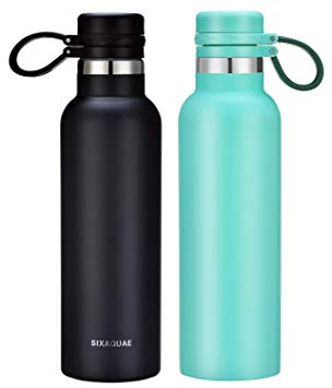 Stainless Steel Metal Water Bottle - Double Wall Design Standard Mouth 600ml Non-Toxic BPA Free - Ideal as Sports Bottle No Sweating Vacuum Insulated flask bottles