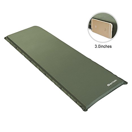 Gorich Luxurious Suede-like Self Inflating Sleeping Pad For Camping and Backpacking，Queen Size XL, 78.7"X23.6"X3.0"