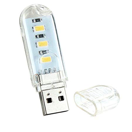 Portable USB Night Light Mini LED Lamp Keyboard Computer Desk Lamps Outdoor-Warm White