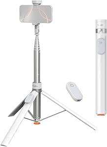 SmallRig ST30 One-Touch Deploy Selfie Stick Tripod, 66" Phone Tripod Stand w Remote, for iPhone, for Android, Video Recording, Travel, Vlogging, White 4898