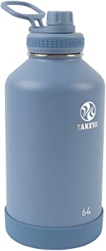 Takeya Actives Insulated Water Bottle w/Spout Lid, Bluestone, 64 Ounce