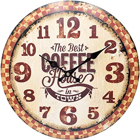 HADAAYA 13 Inches Decorative Coffee Theme Wall Clock (Coffee Bistro)
