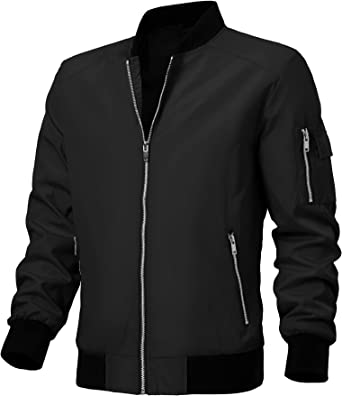 URBEST Men's Bomber Jacket Lightweight Waterpoof Windbreaker Sportswear Casual Active Coat