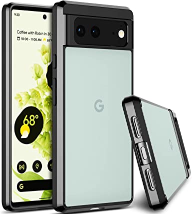 CASEVASN Shockproof for Google Pixel 6 Case, [Not for Google Pixel 6 Pro] Hybrid Defender Shockproof Anti-Drop Crystal TPU Back Bumper Protective Phone Case Cover for Google Pixel 6 (Black)