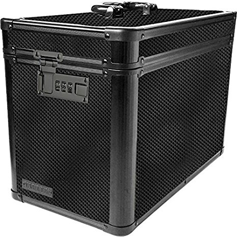 Vaultz Locking Ammo Box with Tether, 10 x 7.88 x 14.25 Inches, Tactical Black (VZ03496)