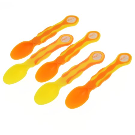 Vital Baby Soft Tip 'n' Grip Feeding Spoons, Orange, 5 Pack