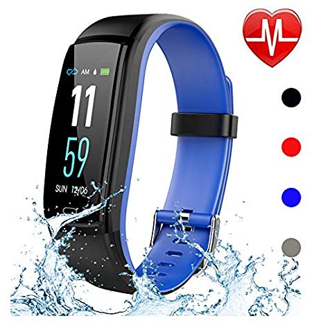 Qiufeng Fitness Tracker,Activity Tracker Smart Watch Health Bracelet Waterproof Wristband with Heart Rate Blood Pressure Pedometer Sleep Monitor Calorie Step Counter for Android and iOS