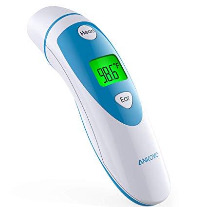 ANKOVO Medical Forehead and Ear Thermometer, Dual Mode Digital Baby Thermometer for Fever, Instant Accurate Reading for Infant, Kids and Adults