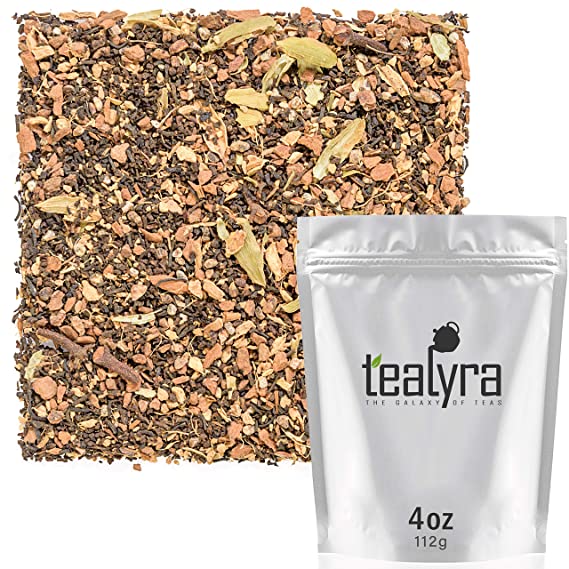 Tealyra - Traditional Masala Chai - Cardamom - Cinnamon - Ginger - Indian Black Spicy Loose Leaf Tea - Bold Caffeine - 112g (4-ounce)