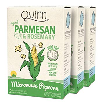 Quinn Snacks Microwave Popcorn, Parmesan & Rosemary, 3 Count