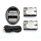 Newmowa LP-E6 Battery 2 pack and Dual USB Charger for Canon LP-E6 LP-E6N and Canon EOS 5DS R EOS 5DS EOS 5D Mark III EOS 5D Mark II EOS 6D EOS 7D EOS 7D Mark II EOS 60D EOS 60Da EOS 70D