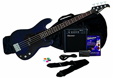 Silvertone LB11 Bass & Amp Package, Cobalt/Dark Blue