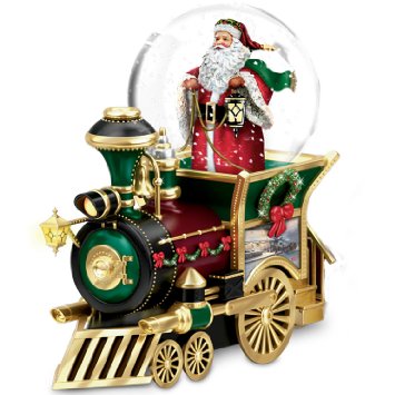 Thomas Kinkade Santa Claus Is Comin' To Town Musical Snowglobe Train Car by The Bradford Exchange