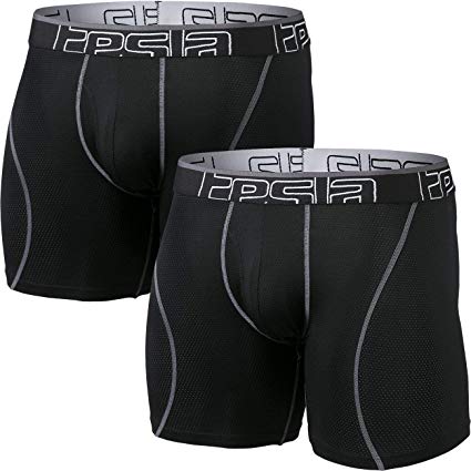 Tesla Men's Relaxed 3" 6" 9" Open-Fly Cool Dry Mesh Boxer Briefs (2-Pack)