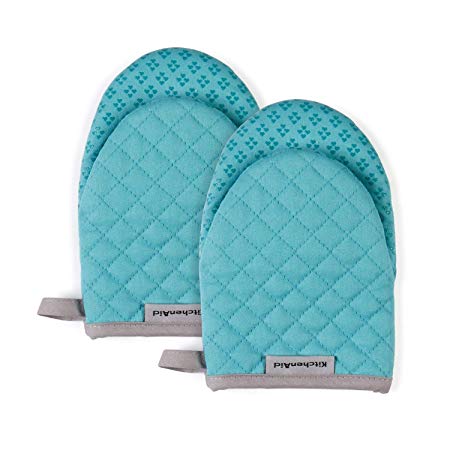 KitchenAid Kitchen Aid Asteroid Oven Mitts, Mini, Aqua