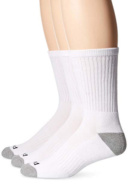 PEDS Men's 3 Pack Cushion Crew Socks with Coolmax
