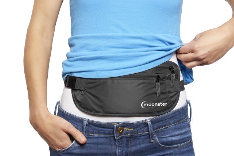 Money Belt Hidden Travel Wallet, Passport Holder for Men and Women, Rip-Stop Nylon Water Resistant Fanny Pack, Secure Pouch to Keep Passports, Currency, Keys, Jewelry, Credit Cards and Important Documents Safe