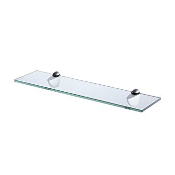 KES Tempered Glass Shelf Bathroom Shelf (19.6" Rectangular 8MM-Thick) Shower Organizer Wall Mounted, Brushed Bracket, BGS3200-2