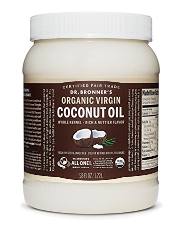 Dr. Bronner's - Fresh-Pressed Virgin Coconut Oil Whole Kernel Unrefined - 58 oz. Plastic Jar