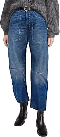 EVALESS Womens Baggy Barrel Jeans High Waisted Wide Leg Boyfriend Denim Ankle Pants