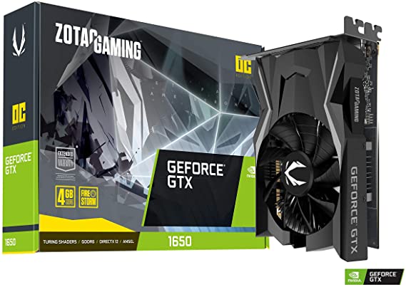 ZOTAC Gaming GeForce GTX 1650 OC 4GB GDDR6 128-bit Gaming Graphics Card, Super Compact, ZT-T16520F-10L