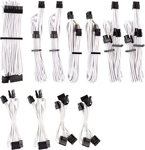 Corsair CP-8920224 Premium Individually Sleeved PSU Cables Pro Kit – Black, 2 Year Warranty