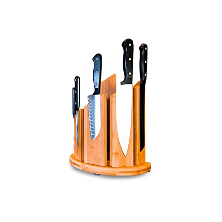Tahoe Furniture Wood Magnet Knife Block, Powerful Magnetic Knives Holder, Large Capacity Knife Organizer and Storage, Recipe Display Stand