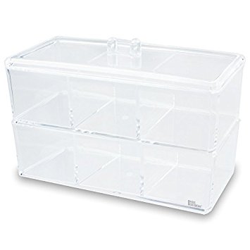 Ikee Design Acrylic Cosmetic and Jewelry Case Organizer Storage Set