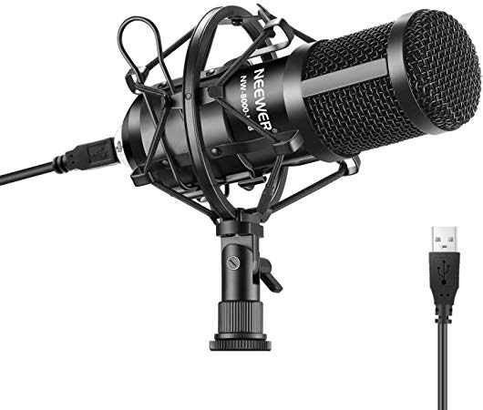 Neewer USB Microphone 192KHz/24Bit Plug&Play Computer Cardioid Mic Podcast Condenser Microphone with Professional Sound Chipset for PC Karaoke/Livestreaming/YouTube/Gaming Record/Voice Over (Black)