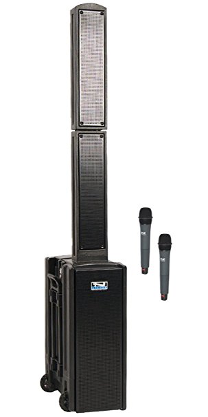 Anchor Audio Beacon Line Array Basic Package Dual with Two Wireless Microphones - Black