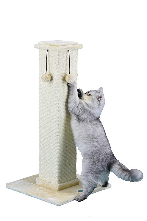Go Pet Club Cat Tree Furniture 35 in. High Obelisk - Beige