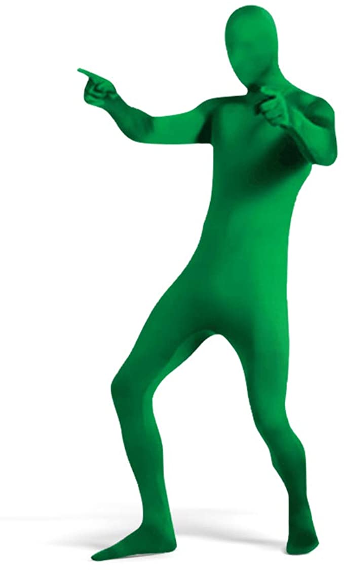 UTEBIT Green Full Bodysuit Lycra Spandex Suit Stretch Adult Costume Chromakey Disappearing Zentai Man Body Suit Unisex Greenman Suit for Halloween Cosplay Masquerade Carnival