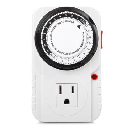 Century 24 Hour Heavy Duty Plug-in Mechanical Timer Grounded