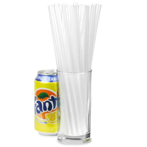 Drinkstuff Super Jumbo Straws, Clear, 9-Inch, Pack of 200