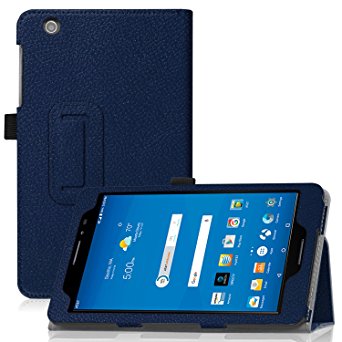 Famavala PU Leather Folio Stand Cover with Auto Wake / Sleep for AT&T Trek 2 HD 8-inch 4G LTE (2016 Release) Tablet (Blue)