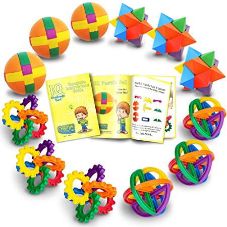 Fun Puzzle Balls with FREE Colorful Instruction Guide by Gamie - Party Games - Fidget Brain Teaser Puzzles - Includes 12 Fun and Challenging Puzzle Balls | Great Educational Toy for kids