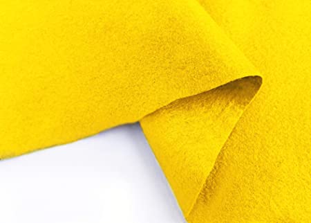 Dark Yellow Craft Felt Sheets Fabric by The Metre Material for Sewing Embroidery Decorations, 90CM Wide - 1 Metre