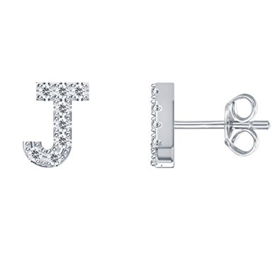 PAVOI 925 Sterling Silver CZ Simulated Diamond Stud Earrings Fashion Alphabet Letter Initial Earrings