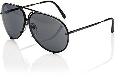 PORSCHE DESIGN P8478D Aviator Sunglasses Black Matte Frame Size 66   Extra Lens
