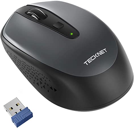 TECKNET Omni Small Portable 2.4G Wireless Optical Mouse with USB Nano Receiver for Laptop Computer, 18 Month Battery Life, 3 Adjustable DPI Levels: 2000/1500/1000 DPI