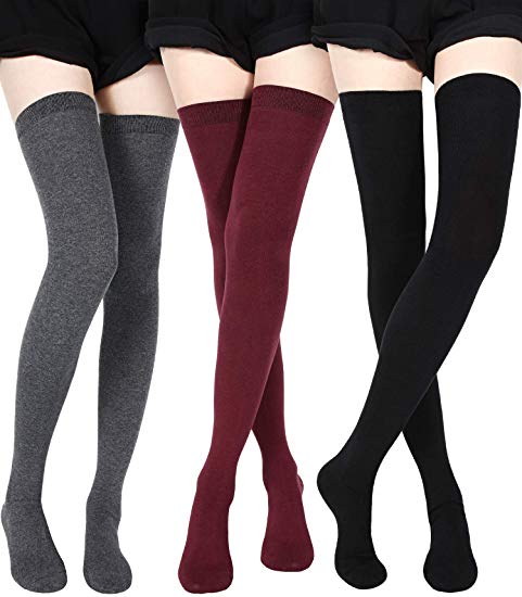 Extra Long Socks Thigh High Cotton Socks Extra Long Boot Stockings for Girls Women