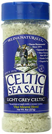 Light Grey Celtic Sea Salt Shaker – Easy to Use, Large Refillable, Reusable Glass Shaker with Additive-Free, Delicious Sea Salt - Gluten-Free, Non-GMO Verified, Kosher and Paleo-Friendly, 8 Ounces