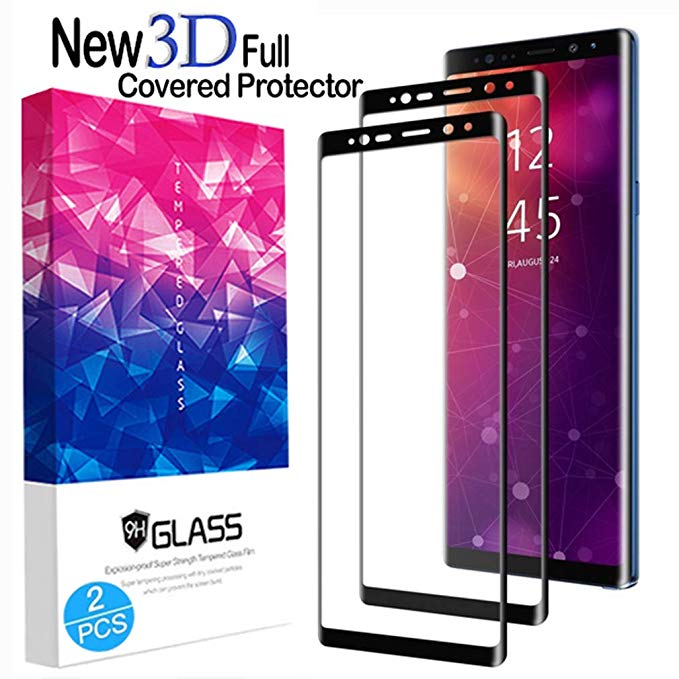 (2-Pack) Tempered Glass Screen Protector [Force Resistant up to 11 pounds] [Full Screen Coverage] [Case Friendly] for Samsung Note 9 (Released in 2018)