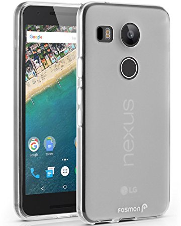 Fosmon (DURA-FRO) Google Nexus 5X Case - Slim-Fit Flexible TPU Gel Cover for LG Nexus 5X - Fosmon Retail Packaging (Frosted Clear)